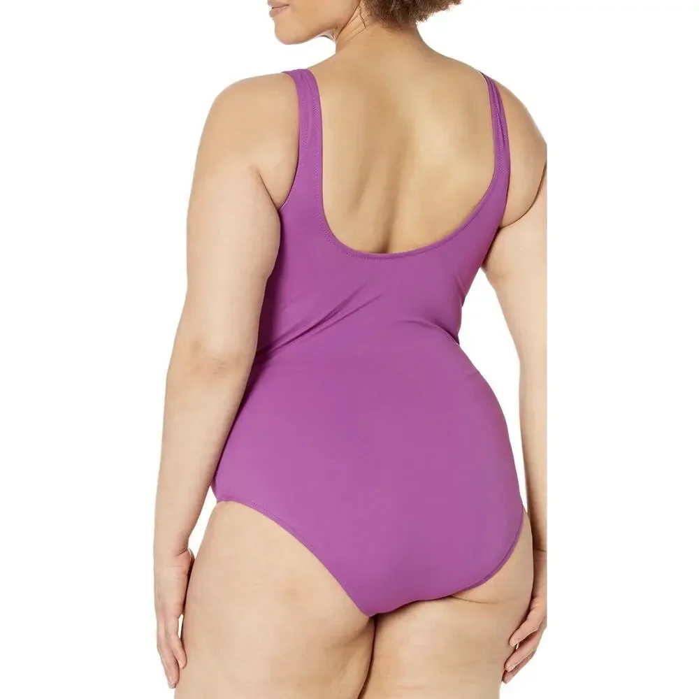 Amazon Essentials Women's One-Piece Coverage Swimsuit Violet Women’s 6X NWT